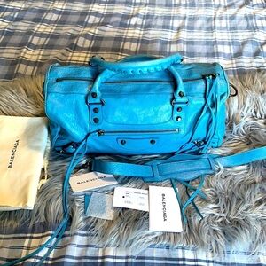 Balenciaga Blue Twiggy Shoulder Bag
